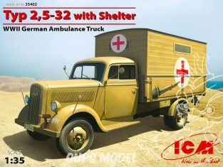 Icm maquette militaire 35402 Opel Blitz Type 2,5-32 avec cellule Ambulance WWII 1/35