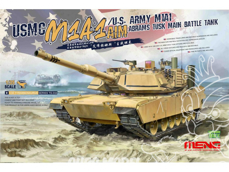 Meng maquette militaire TS-032 US ARMY M1A1 AIM ABRAMS TUSK MBT 1/35