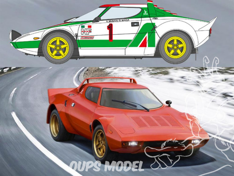 Italeri maquette voiture 3654 Lancia Stratos HF (Version Rallye Monte Carlo 1977 incluse) 1/24