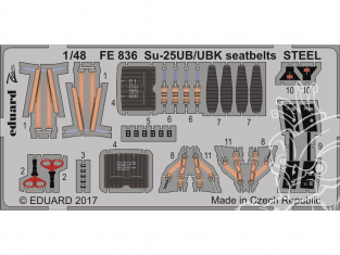 EDUARD photodecoupe avion FE836 Harnais métal Sukhoi Su-25UB/UBK Smer 1/48