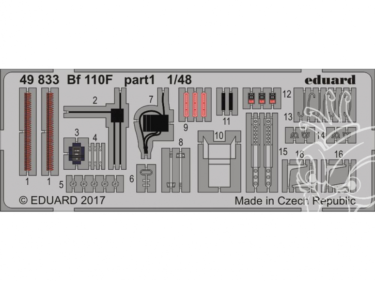 EDUARD photodecoupe avion 49833 Amelioration Messerschmitt Bf 110F Eduard 1/48