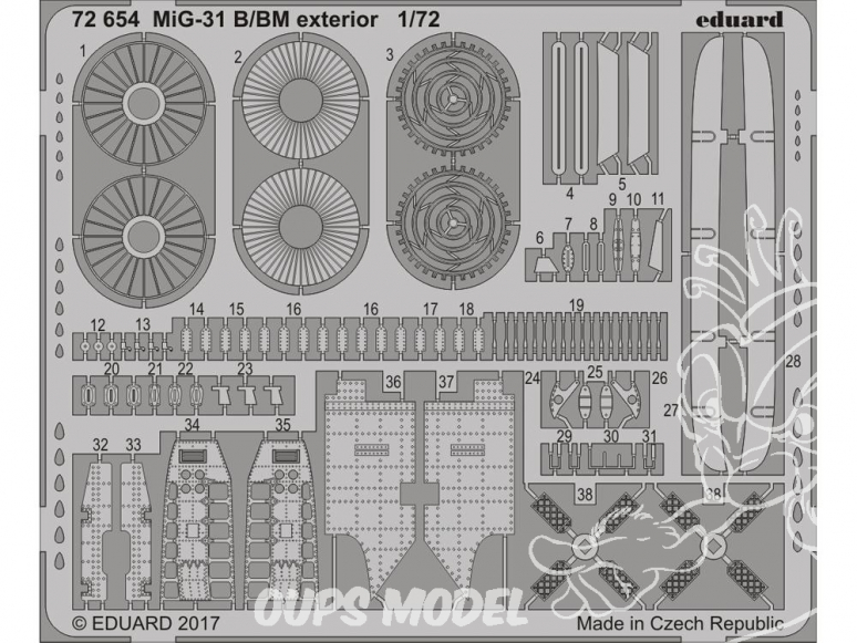 Eduard photodecoupe avion 72654 MiG-31B/BM Trumpeter 1/72