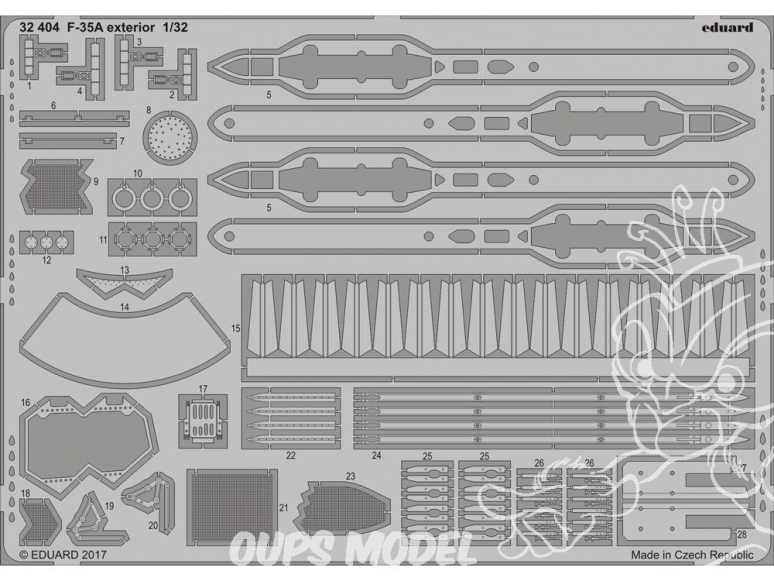 Eduard photodécoupe avion 32404 Exterieur F-35A Italeri 1/32