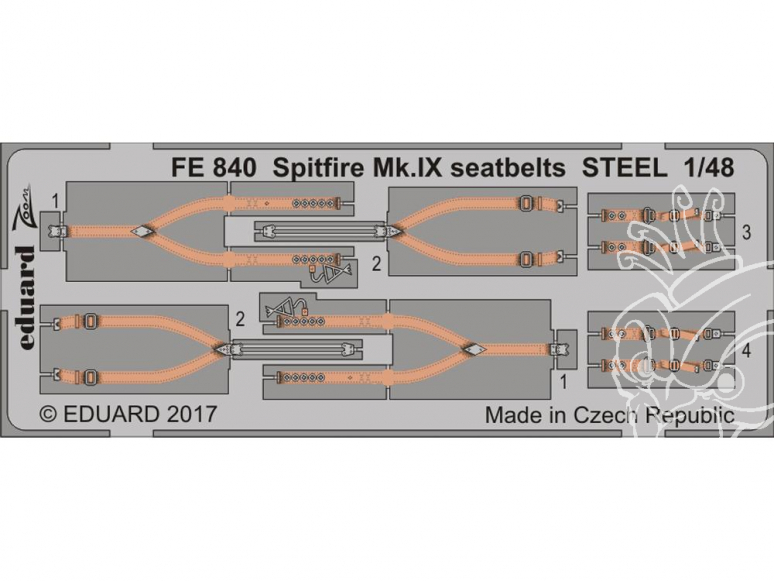Eduard photodecoupe avion FE840 Harnais métal Spitfire Mk.IX Eduard 1/48