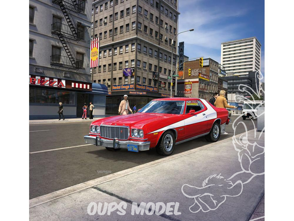 07038 REVELL 76' FORD TORINO blanc et rouge 1:25 Modèle de voiture Kit 07038 REVELL 76' FORD TORINO blanc et rouge 1:25 Modèle de voiture Kit