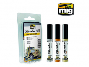 MIG Oilbrusher Set 7506 Set Light Fading Peinture a l'huile avec applicateur 