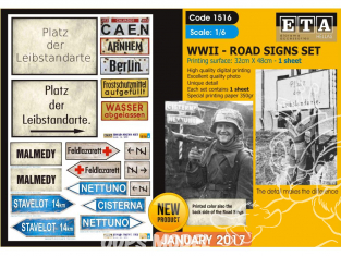 ETA diorama 1516 Imprimé Panneaux routiers WWII 1/6
