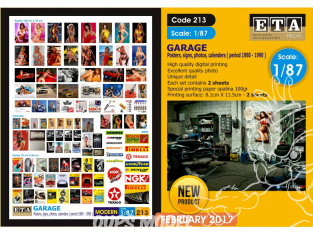 ETA diorama 213 Imprimé Garage - Affiches Posters et calendriers 1/87 HO