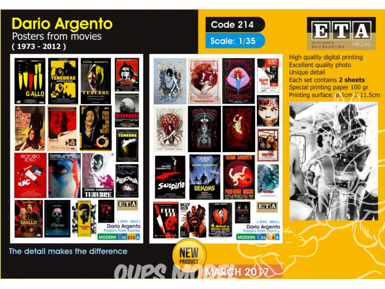ETA diorama 214 Imprimé Posters films Dario Argento (1973 - 2012) 1/35