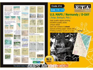 ETA diorama 416 Imprimé Cartes de Normandie - D-day US WWII 1/72