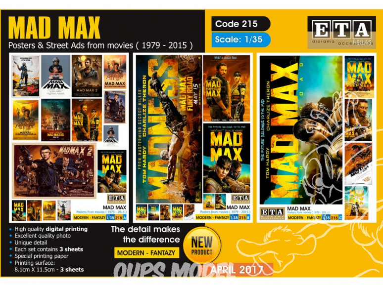 ETA diorama 215 Imprimé Posters Mad Max 1/35