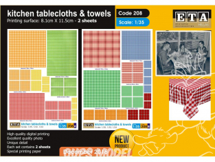 ETA diorama 208 Imprimé Nappes et serviettes 1/35 - 1/32 - 1/24