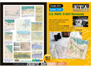 ETA diorama 414 Imprimé Cartes Normandie D-Day US WWII 1/35