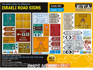 ETA diorama 403 Imprimé Panneaux routiers - Israel 1/35
