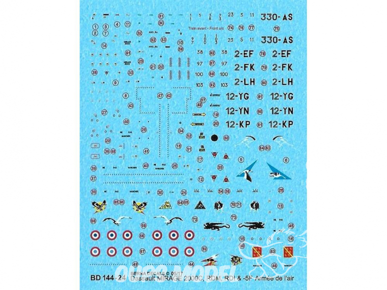 DECALQUES BERNA DECALS BD144-24 Mirage 2000C RDI RDM et -5F 1/144