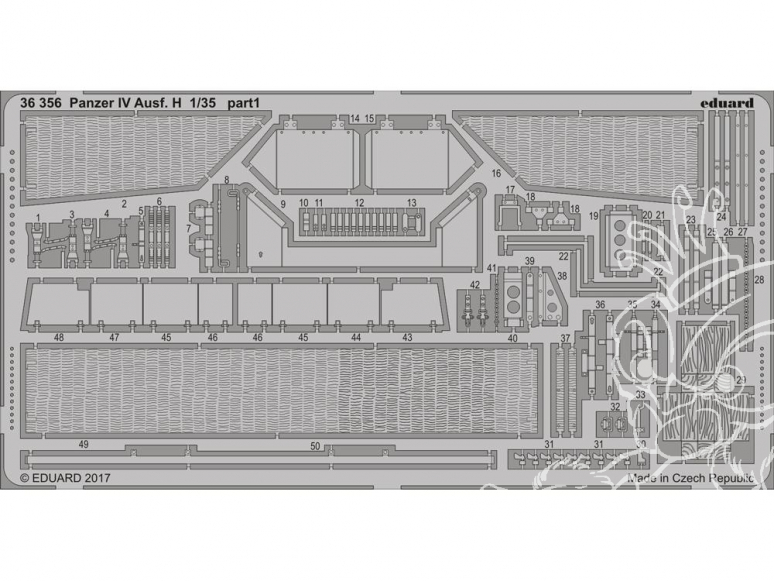Eduard photodecoupe militaire 36356 Panzer IV Ausf. H Zvezda 1/35