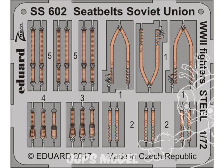 Eduard photodecoupe avion SS602 Harnais métal chasseurs Union Sovietique WWII 1/72