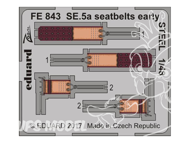 EDUARD photodecoupe avion FE843 Harnais métal SE.5a Woseley Viper début de production Eduard 1/48