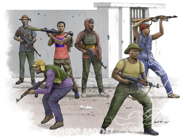 Trumpeter kit personnages 00438 COMBATTANTS REBELLES AFRICAINS 1/35