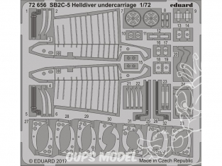 Eduard photodecoupe avion 72656 Undercarriage SB2C-5 Helldiver Special Hobby 1/72