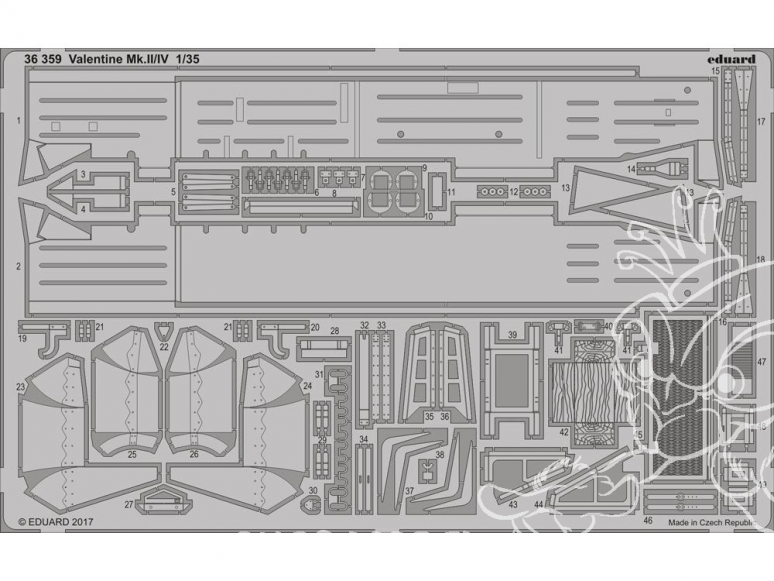 Eduard photodecoupe militaire 36359 Valentine Mk.II/IV Tamiya 1/35