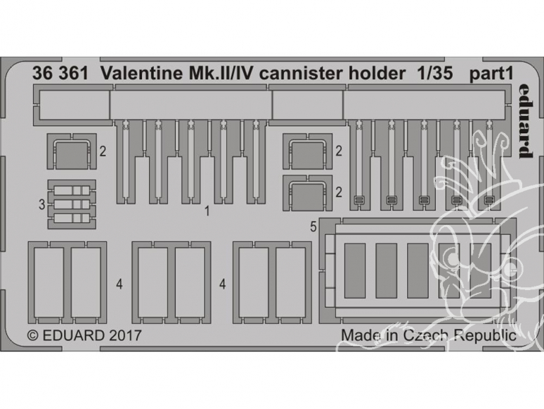 Eduard photodecoupe militaire 36361 Valentine Mk.II/IV Porte-bidons Tamiya 1/35