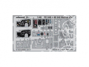 EDUARD photodecoupe avion FE848 Zoom Interieur Walrus Mk.I Airfix 1/48