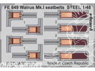 EDUARD photodecoupe avion FE849 Harnais métal Walrus Mk.I Airfix 1/48