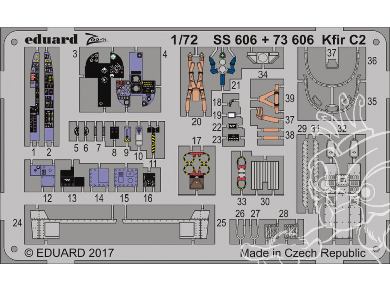 Eduard photodecoupe avion SS606 Zoom Kfir C2 Amk 1/72