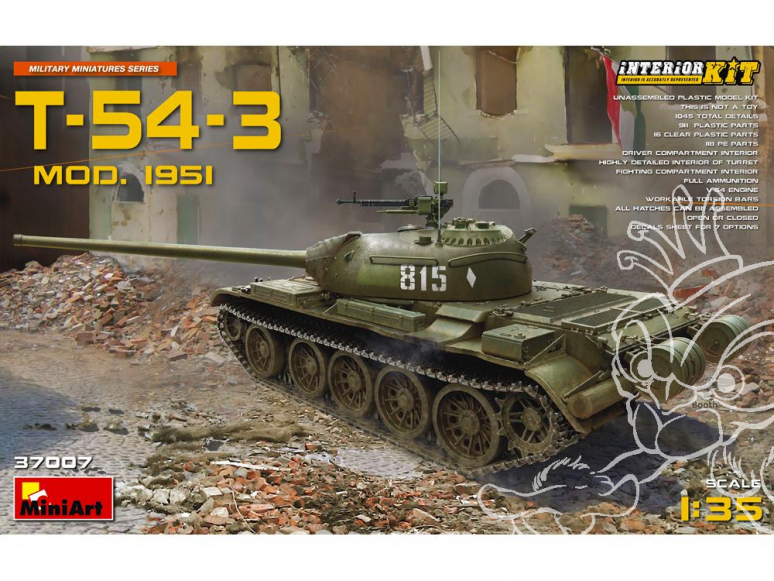 Mini Art maquette militaire 37007 Char sovietique T-54-3 modele 1951 1/35