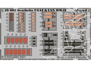 EDUARD photodecoupe avion 49001 Harnais USAF & USN WWII 1/48