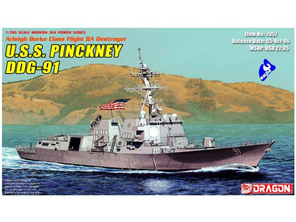 DRAGON maquette bateau 7057 USS Pinckney DDG-91 1/700