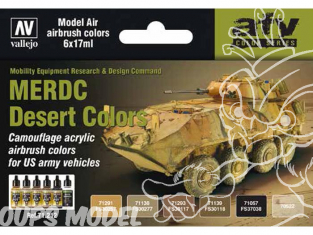 Vallejo Set Model Air 71212 Couleurs MERDC Desert US Army 6 x 17ml