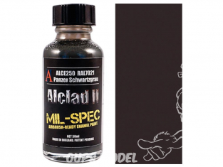 Peinture enamel Alclad II Mil-Spec ALCE250 Utilisation a l'aerographe Panzer Schwartzgrau 30ml 