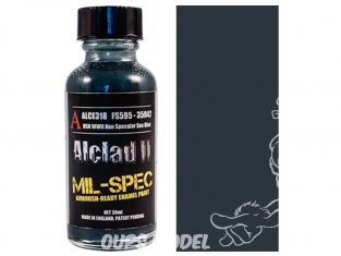 Peinture enamel Alclad II Mil-Spec ALCE318 Utilisation a l'aerographe USN WWII NON Specular bleu mer 30ml 