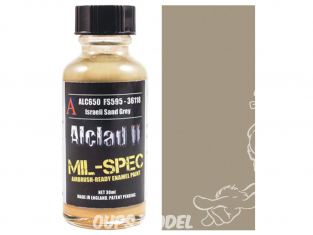 Peinture enamel Alclad II Mil-Spec ALCE650 Utilisation a l’aérographe Gris sable Israélien 30ml