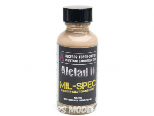 Peinture enamel Alclad II Mil-Spec ALCE302 Utilisation a l’aérographe US vietnam camouflage ocre 30ml
