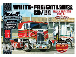 AMT maquette camion 1046 White Freightliner 2-in-1 SC/DD Cabover Tractor (75th Anniversary) 1/25