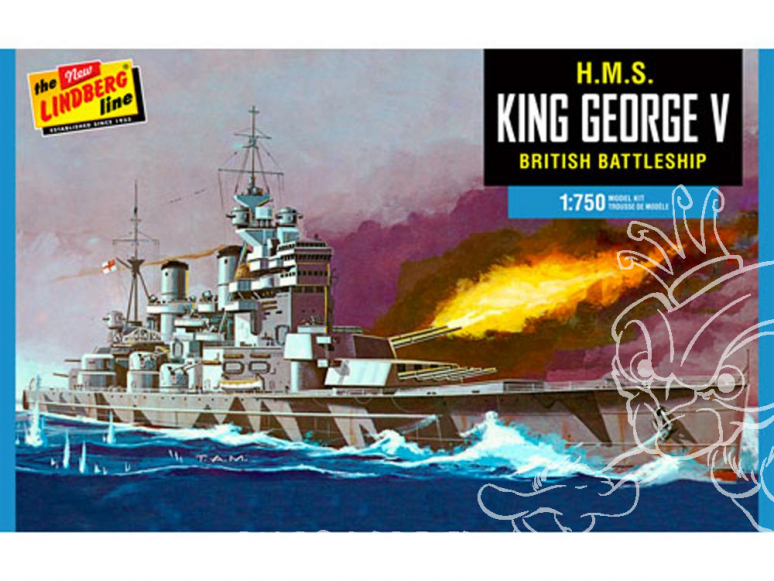 Lindberg maquette bateau HL447 H.M.S King george V 1/750