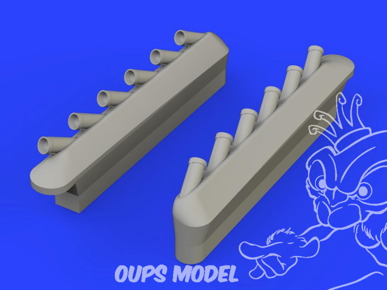 Eduard kit d'amelioration avion brassin 648344 Pipes d'échappement avec carénage P-51D Airfix 1/48