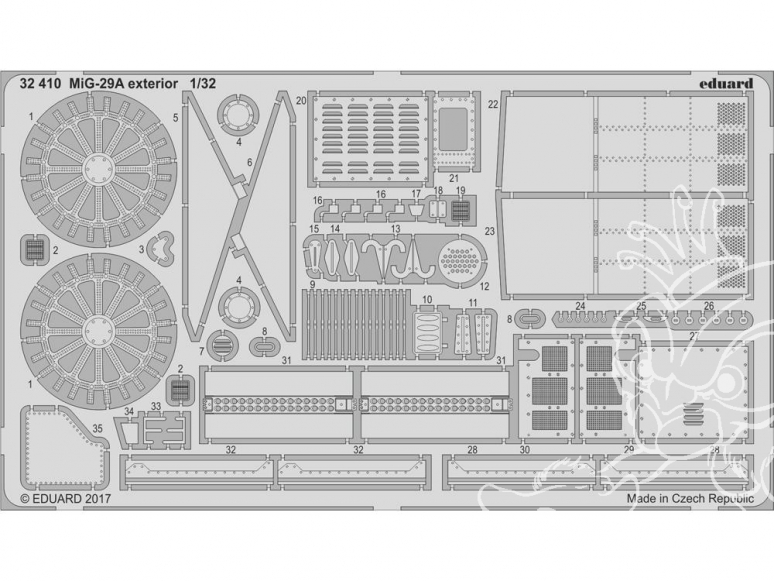 Eduard photodécoupe avion 32410 Exterieur MiG-29A Trumpeter 1/32