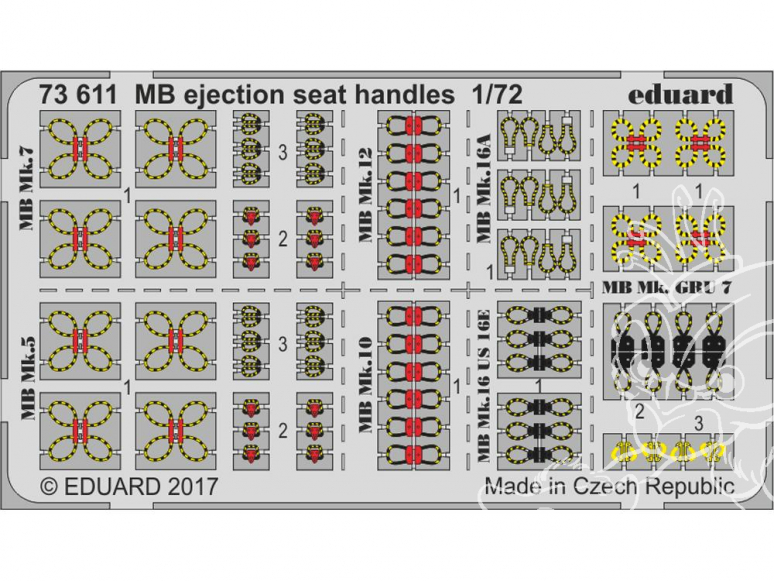 Eduard photodecoupe avion 73611 Poignées Siege ejectable MB 1/72