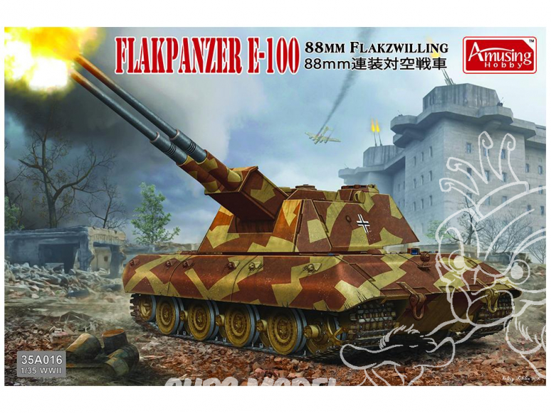 Amusing maquette militaire 35A016 80MM FLAKZWILLING E-100 1/35