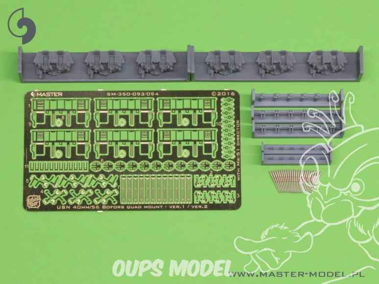 Master Model SM-350-093 Canons Bofors quadruple 40mm USN Version 1 avec Mk-51 Director x6 1/350