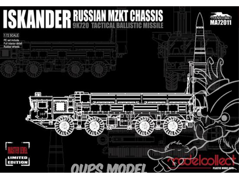 Modelcollect maquette militaire MA72011 Iskander Lance missile balistique tactique 9K720 chassis MZKT Edition Limitée 1/72