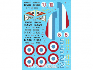 DECALQUES BERNA DECALS BD32-48 Dewoitine D520 GC1/3 1/32