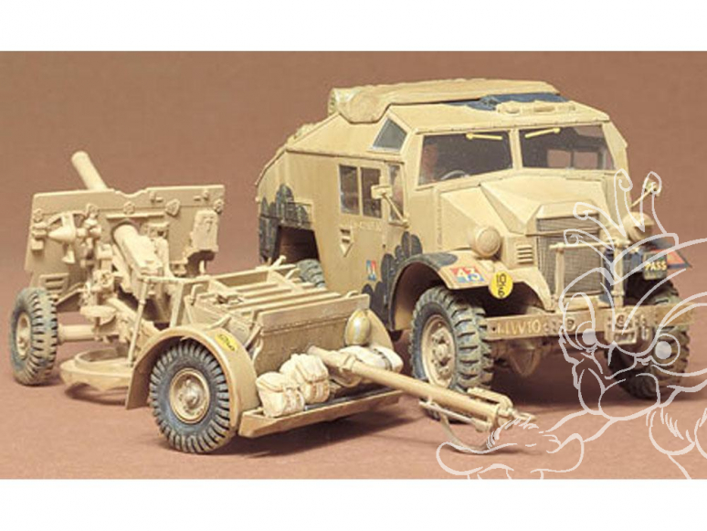 tamiya maquette militaire 35044 British 25 Pndr Gun/Quad Kit 1/