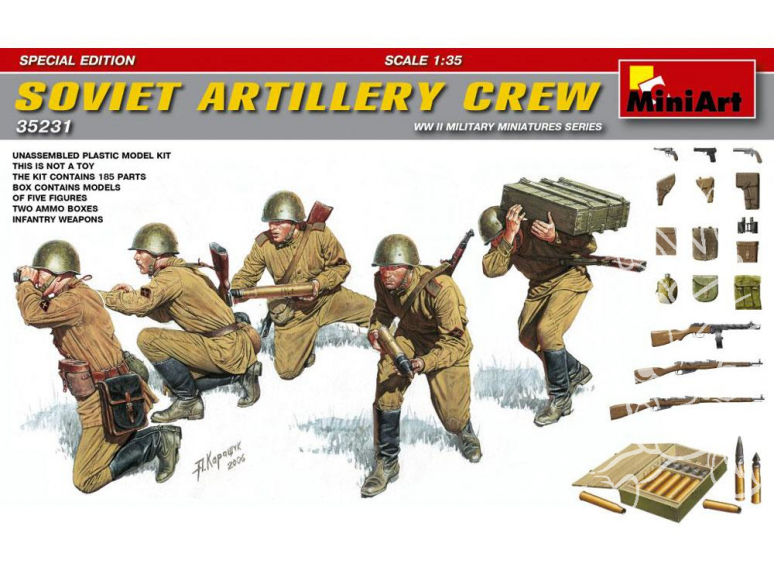 Mini Art personnages militaires 35231 Servant d'artillerie Russe avec accessoires WWII 1/35