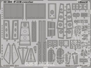 EDUARD photodecoupe 32302 Exterieur de P-51D 1/32