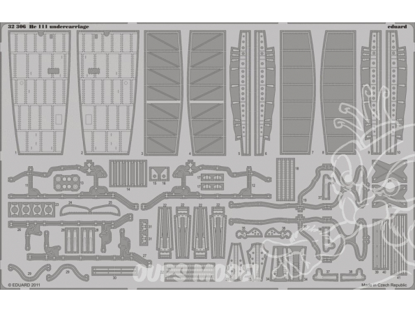 EDUARD photodecoupe 32306 Undercarriage He 111 1/32
